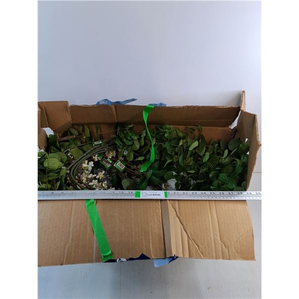 Large Box Containing Dried Floral Home Decor