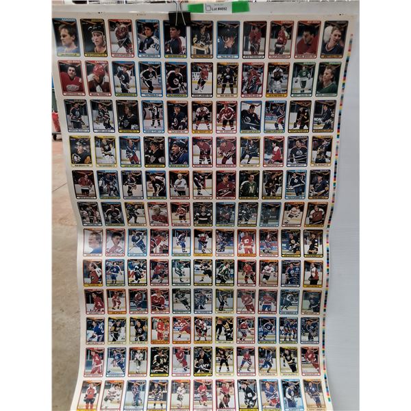 Uncut Sheet (4) O Pee Chee Hockey Cards- Cannot Guarentee Authenticity