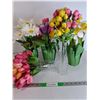 Assorted Fabric Flowers 14"-16" H- Tulips, Daisy, Roses