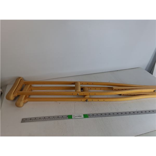 *Adjustable Adult Size Wooden Crutches -Pair - Cannot Ship