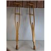 Image 2 : *Adjustable Adult Size Wooden Crutches -Pair - Cannot Ship