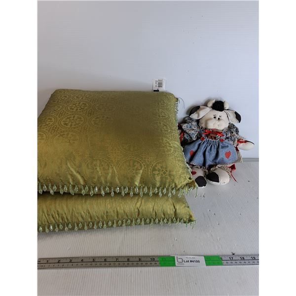Throw Cushions ( 2) , Cow Fabric Doll -