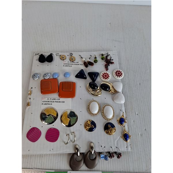 22 Pairs Of Assorted Pierced Earrings - As Is