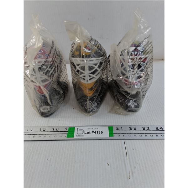 (3) McDonald's NHL Goalie Helmets-Thibault,Ranford and Vanbiesbrouck-sealed