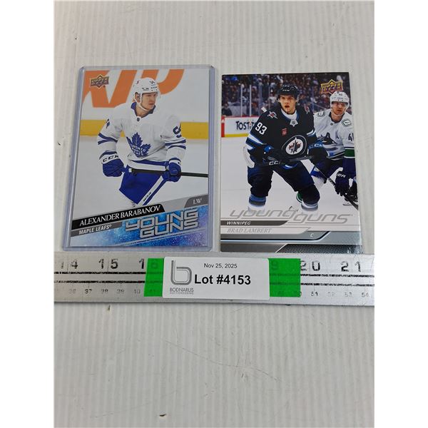 (2) Upper Deck Young Guns-Barabanov and Lambert-Cannot Guarantee Authenticity