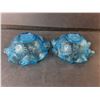 Image 3 : (2) Ruffled Blue Glass Bowls 6" Diameter