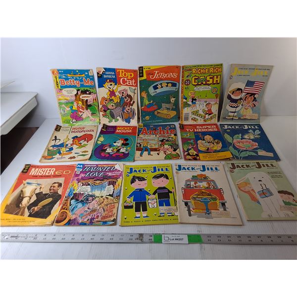 (15) Vintage Comics- Jack and Jill, Archie, The Jetsons, MIsc.