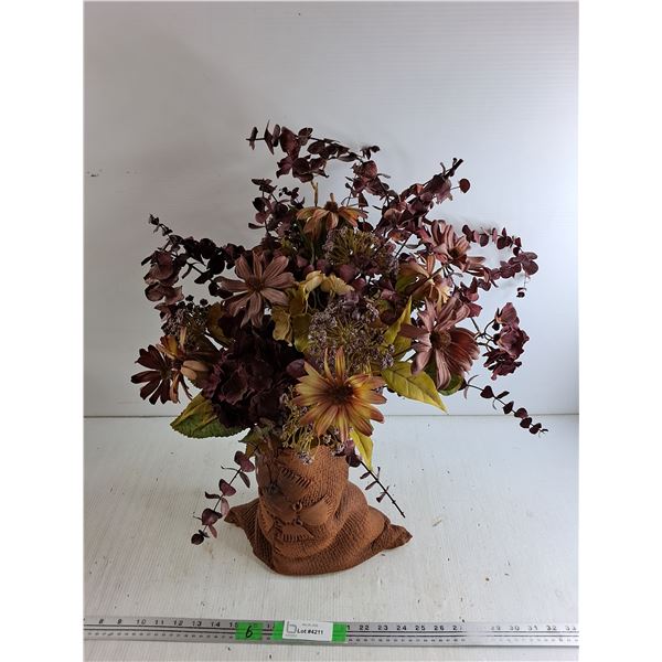 Ceramic Vase, Artificial Flowers,  Pickup Preferred