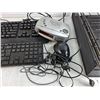 Image 3 : (2)  Keyboards, Durabrand Radio Alarm, Computer Mouse, Headphones, File Organizer, As Is