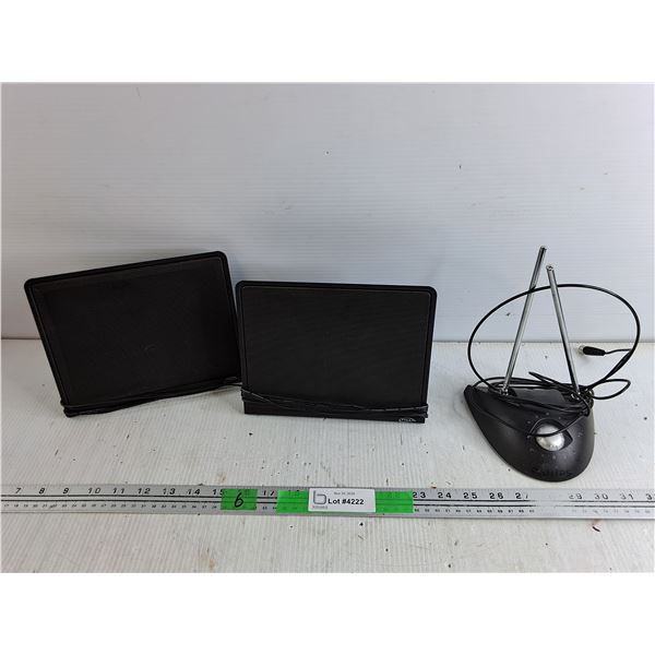 (2) NXT Speakers, Philips TV Antenna, As Is
