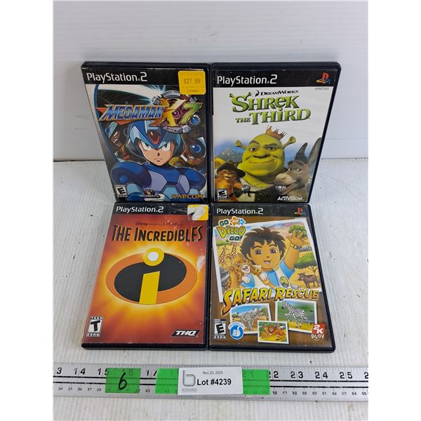 Sony Playstation 2 - Megaman X7, The Incredibles, Go Diego Go Safari Rescue
