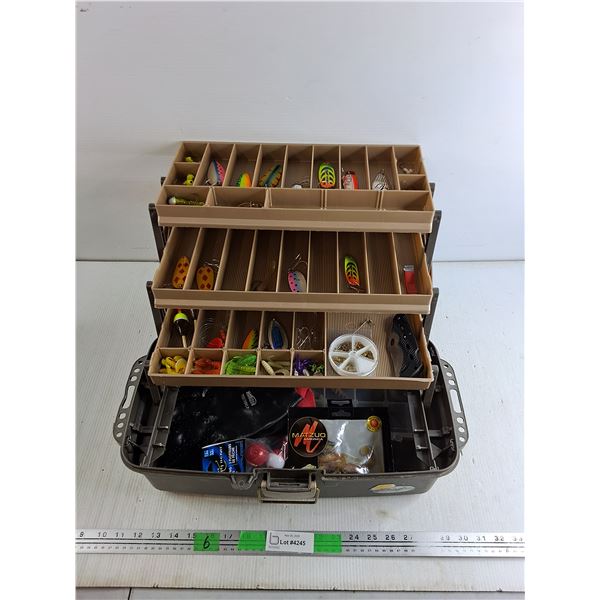 Plano Tackle Box, Fishing Hooks, Baits, Lures, Pocket Knife, Misc Fishing Supplies