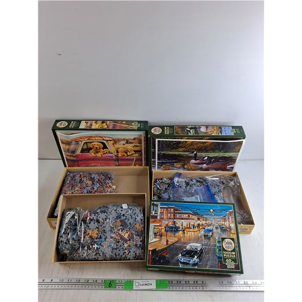 (3) Cobble Hill 1000 pc Jigsaw Puzzles - Complete