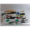 Kitchen Knives, Dough Roller, Can Opener, Ice Cream Scoop, Misc