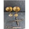 Image 2 : Brass Goblets, Letter Opener, Scissors, Kitchen Knives