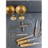 Image 3 : Brass Goblets, Letter Opener, Scissors, Kitchen Knives