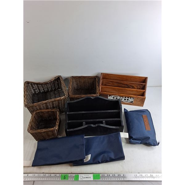 Wicker Baskets, Wooden Desk Organizers, Affinity Bank Bags, Compact Shopping Bag, Misc