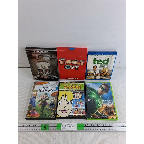 DVD/Blu Ray Movies - T2, The Archies, Ted, Family Guy, Green Lantern, Alice in Wonderland
