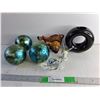 Image 1 : Ceramic Orbs, Candle Holder, Nesting Dogs, Glass Pig, West Germany Hummingbird, Xmas Paper