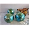 Image 2 : Ceramic Orbs, Candle Holder, Nesting Dogs, Glass Pig, West Germany Hummingbird, Xmas Paper