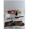 Image 1 : Wine Opener, Planter, Spatulas, Camo Oven Mitts, Storage Jar, Wine Glass Markers, Misc