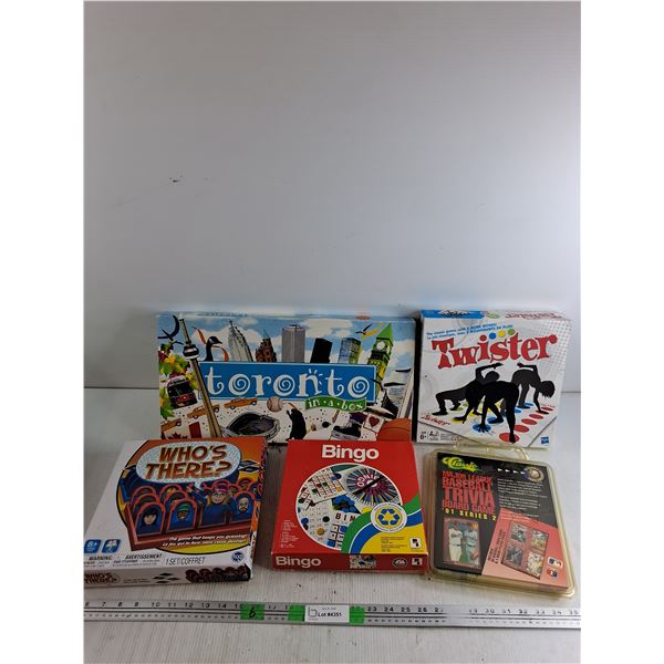 Various Games - Toronto "Monopoly-Like", Major League Baseball-(New), Twister, Bingo, Who's There