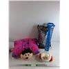 (2) Kids Pillows - (Dream Lites Pillow Pet Ladybug & Sequin Color Change), Fisher Price Toy Popper