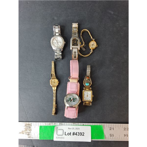 (6) Watches- Sask. Roughriders, Cardinal, Misc. As Is