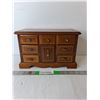 Musical Wooden Jewelry Box 11.5" x 5.5" x 7.25" & Jewelry