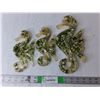 (3) Resin Wall Seahorse Figurines Up to 12"