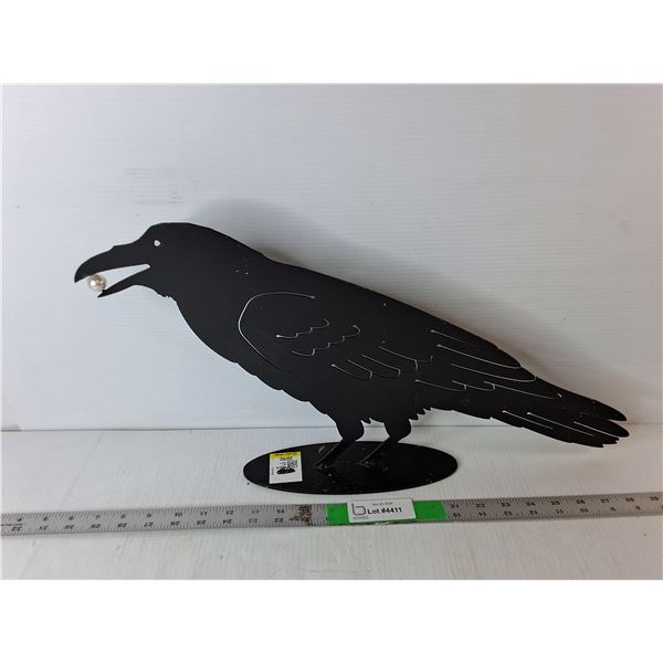 Metal Raven Figurine 22.5" Long, Pickup Preferred