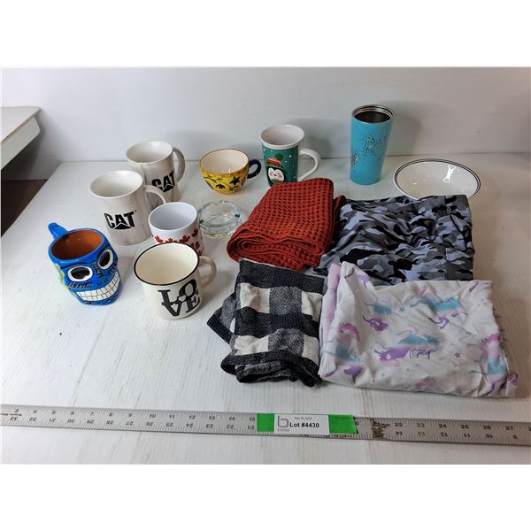 Coffee Mugs, Pillowcases, Dish Towels