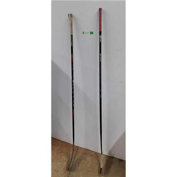 *(2) Left Handed Hockey Sticks- Bauer & Easton Up to 64" Tall, Cannot Ship