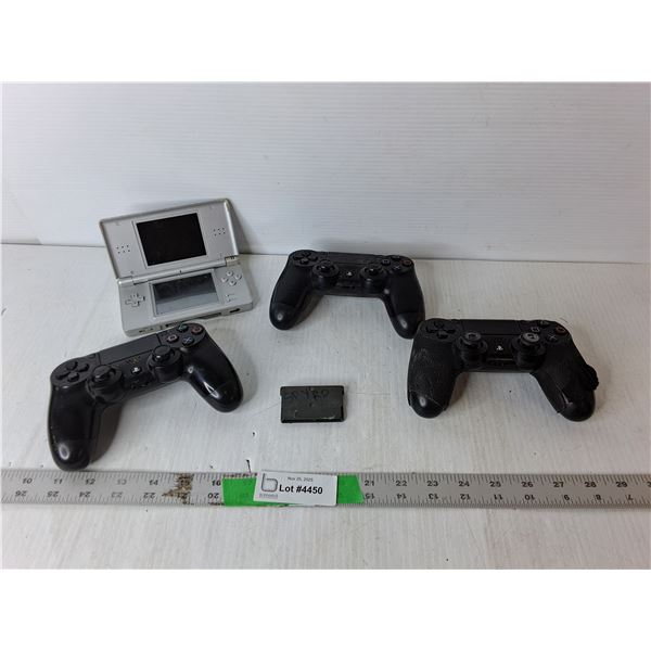 (3) Gaming Controllers & Nintendo DS Lite- Untested