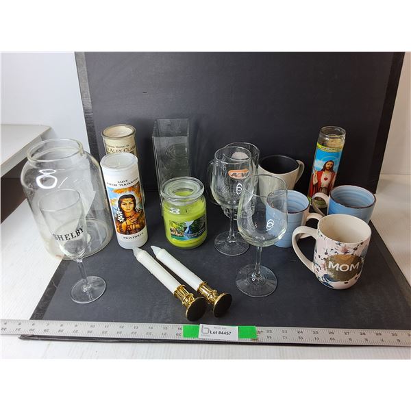Candles, Coffee Mugs, Wine Glasses