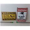 Image 1 : (2) Video Surveillance Metal Signs 11.75" x 8"