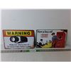 Image 1 : Shell Motor Oil & Video Surveillance Metal Signs 11.75" x 8"