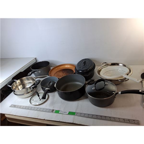 Strainers, Roasting Pan, Pots, Misc.
