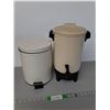 Image 1 : Coffee Dispenser & Metal Step Garbage Can 11"
