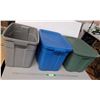 (3) Storage Totes Up to 21.5" x 15.5" x 16.5"- As Is, Cannot Ship
