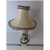 Victorian Style Painted Lamp with Bulb & Shade- Powers On 20"