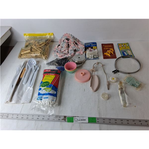Wooden Clothespins, Mophead- Sealed, Key Tags, Misc.