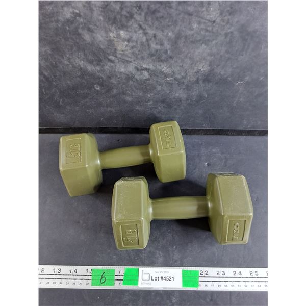 (2) TKO 5 lb Dumbbells