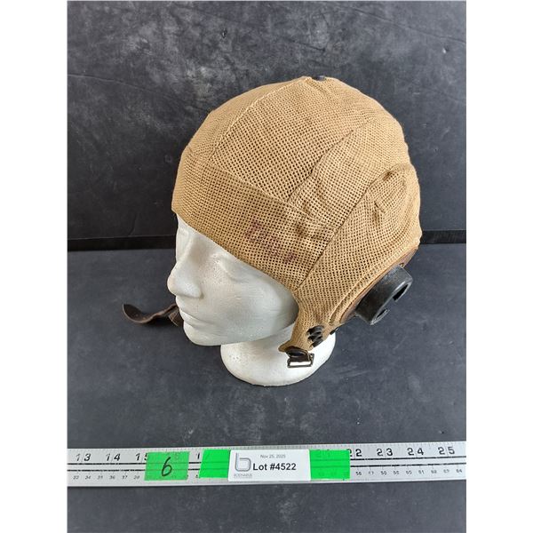 Vintage World War 2 Cloth Flight Helmet