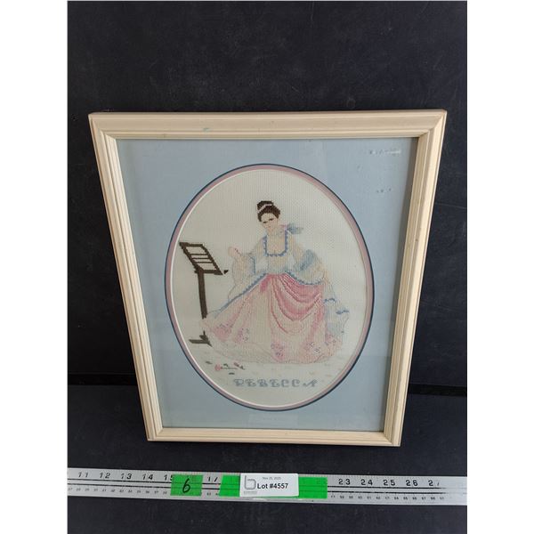 Framed Rebecca Embroidery Wall Art 15" x 12"