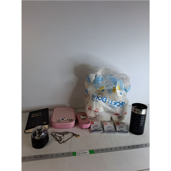 Toilet Paper, (3) Emerency Blankets, Disco Ball -As Is