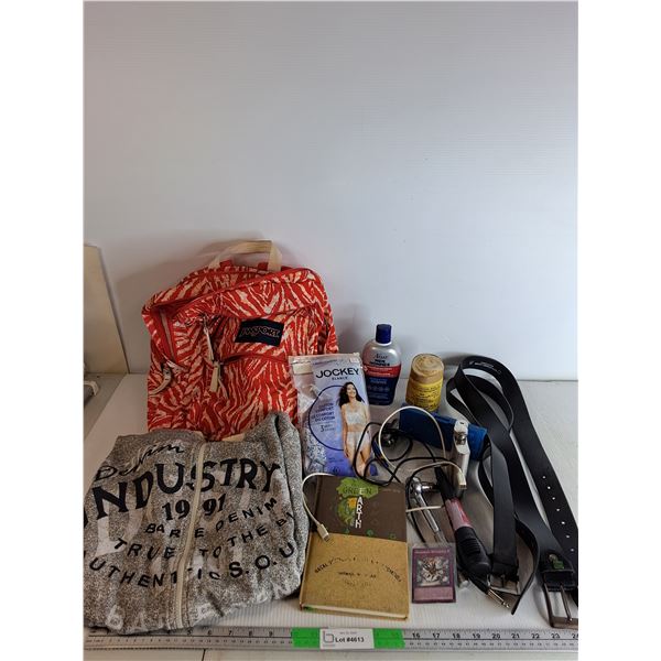 Jansport Backpack, Belts, Pokémon Card- Cannot Ship