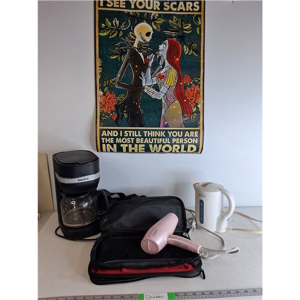 Hair Blow Dyer- Works, Coffee Machine- Untested, Poster