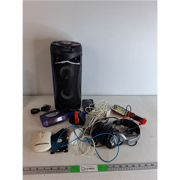 Speaker (2), Alarm Clock, Headphones - As Is