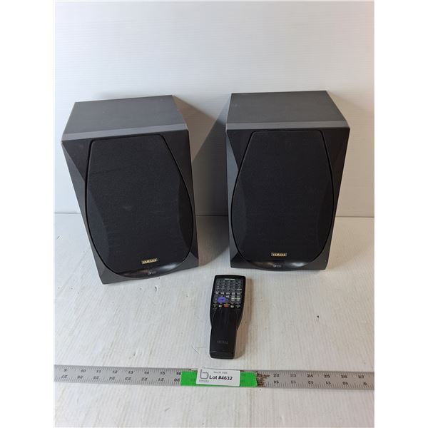 (2) Yamaha Speakers 12.5" Tall & Remote-Untested